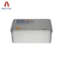 Custom silver aluminum safety storage rectangular tin can Wholesale large rectangle metal tin box with sliding lid